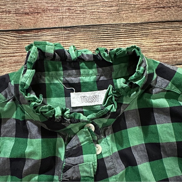 Toast Plaid Ruffle Button Up Dress - Picture 3 of 5